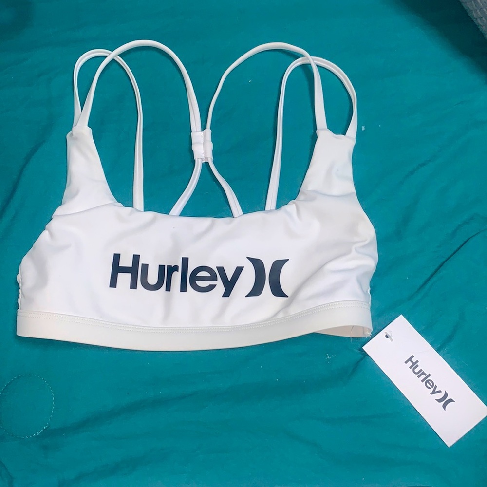 Hurley - 2 piece bikini set. Racer back top with modern coverage bottoms